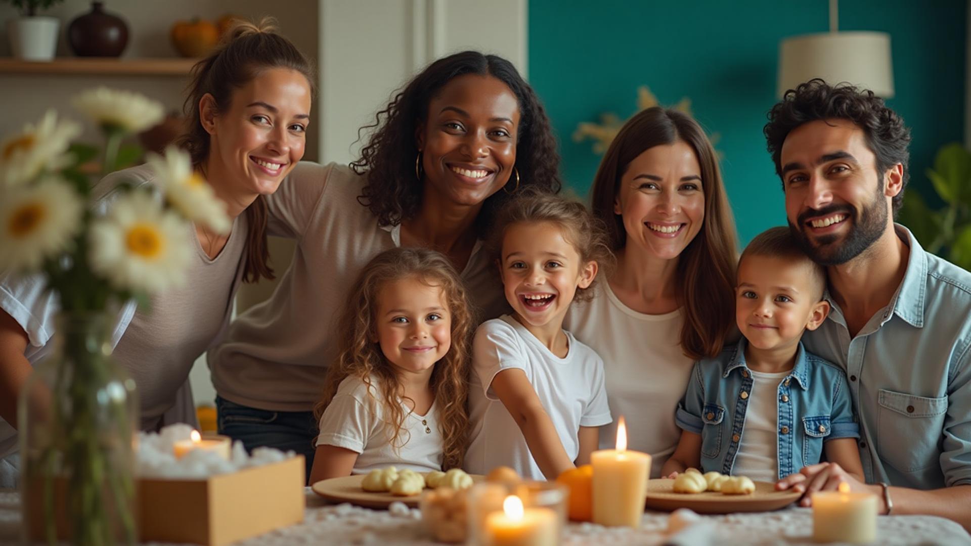 Familia feliz en España después de completar trámites migratorios